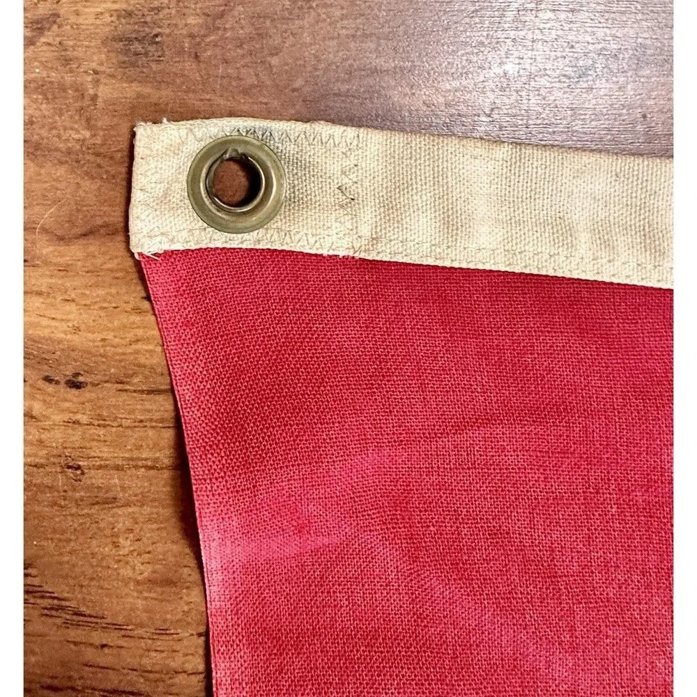 Vintage California Republic Flag Large Cream Red Fair Distressed‎ Cotton